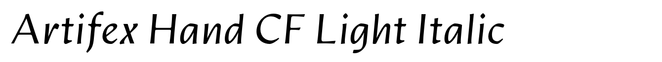 Artifex Hand CF Light Italic